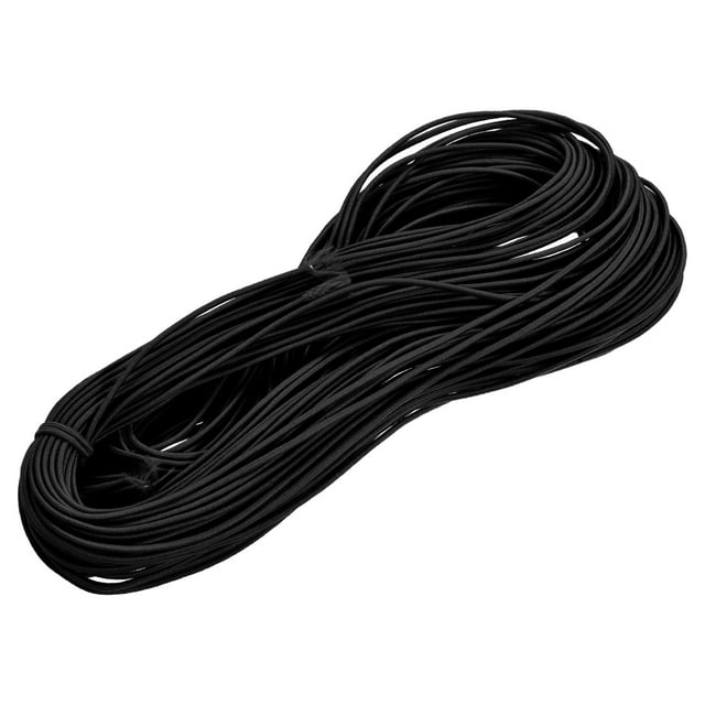 Unique Bargains Elastic Cord Stretchy String 2mm 49 Yards Black for Crafts, Bracelets, Necklaces, Beading
