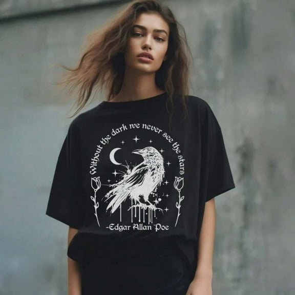 Edgar Allan Poe Poet Shirt Dark Academia Shirt Poe TShirt Vintage Literary Shirts Goblincore Clothing Gifts Bookish Shirt Gothic Raven Shirt