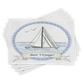 thumbnail image 1 of Ambesonne Travel Place Mats Set of 4, Yatch in Ocean, Standard Size, Pale Blue White Lilac, 1 of 6