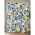 thumbnail image 4 of Shower Curtains Watercolor Yellow Lemon Blue Leaves Bath Curtain Plant Waterproof Bathroom Shower Curtain Set with Hooks Decoration 72 x 84 Inches, 4 of 7