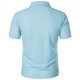 thumbnail image 5 of Blusa y camisa de manga corta con cuello vuelto para hombre, informal, de moda, de color liso, con botones, solapa y hebilla de gancho, camiseta de manga corta de poliéster para hombre., 5 of 6