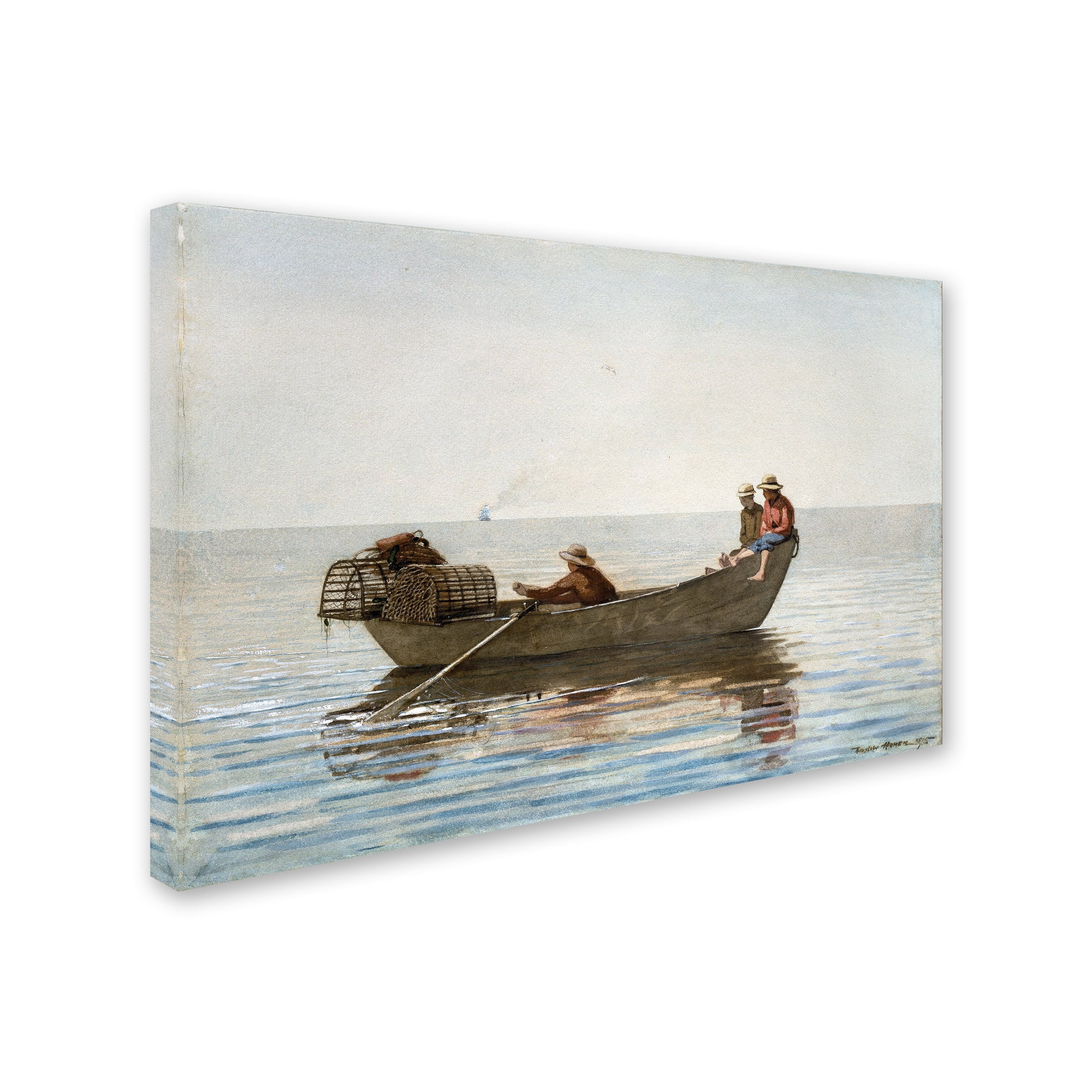 Homer 'Three Boys In A Dory With Lobster Pots' Canvas Art