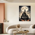thumbnail image 5 of Vintage Halloween Castle Canvas Wall Art Painting, Retro Horror Creepy Dark Poster, Halloween Gothic Artwork Picture Print Decor, Spooky Ghost Wall Decor for Bar Living Room Bedroom Party Framed, 5 of 8