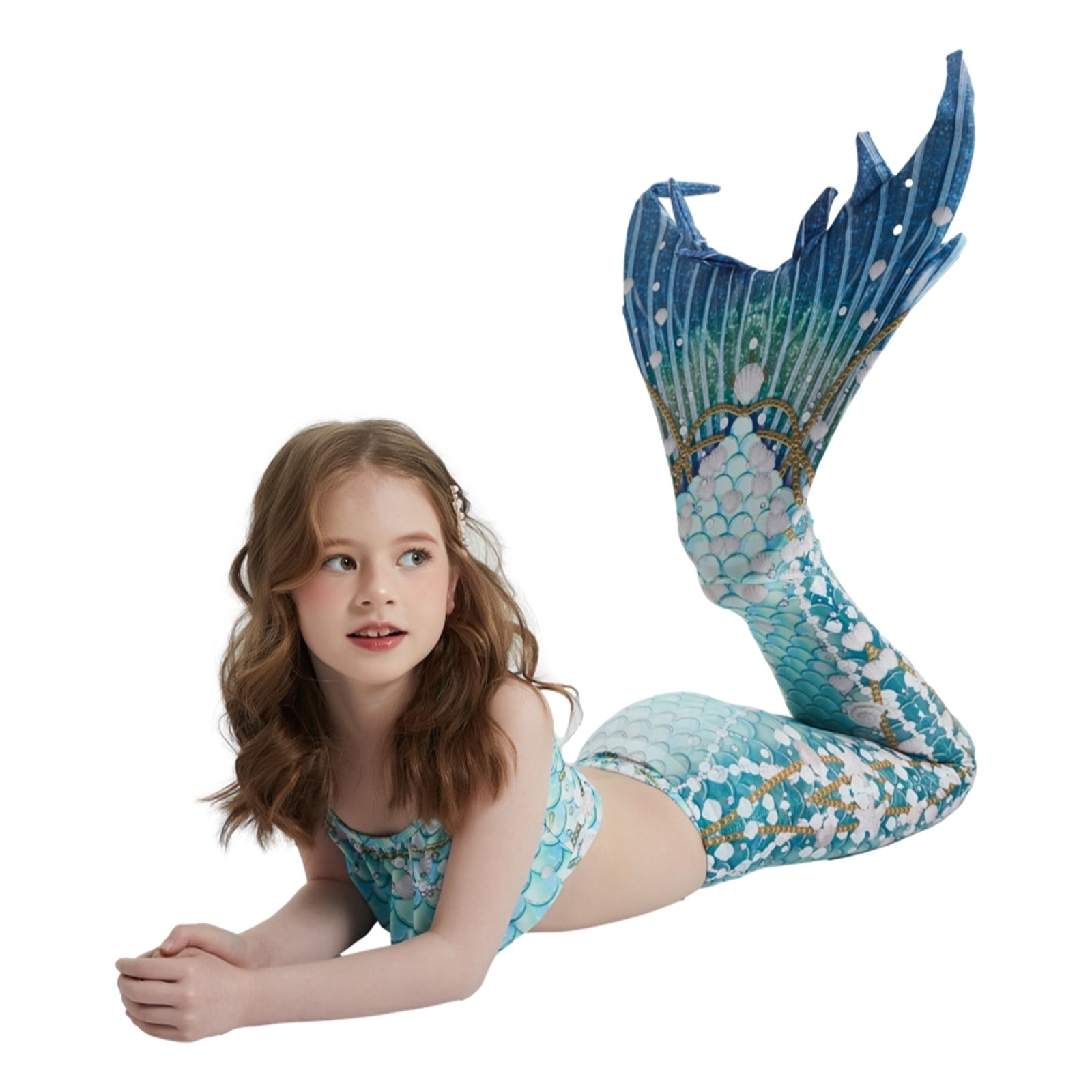 Queue De Sirene Enfant Enfant Fille Maillot De Bain 3 Pièces Bikini