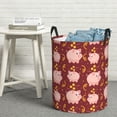 thumbnail image 5 of Goofa Cute Pig with Coins Printed Circular Hamper,Laundry Basket with Handles,Storage Baskets Foldable,Large Capacity Laundry Hamper-, 5 of 8
