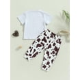 thumbnail image 4 of Genuiskids Western Baby Boy Clothes Cowboy Outfit Shorts Sleeve Letter Print Shirt Top Cow Spot Pants 2PCS Summer Clothes, 4 of 9