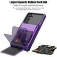 thumbnail image 2 of ELEHOLD Armor Case for Samsung Galaxy A15 Flip Open Back Wallet Hidden Card Slot Rugged Shockproof Hybrid Hard PC Shell Anti-Scratch Case for Samsung Galaxy A15,Purple, 2 of 6