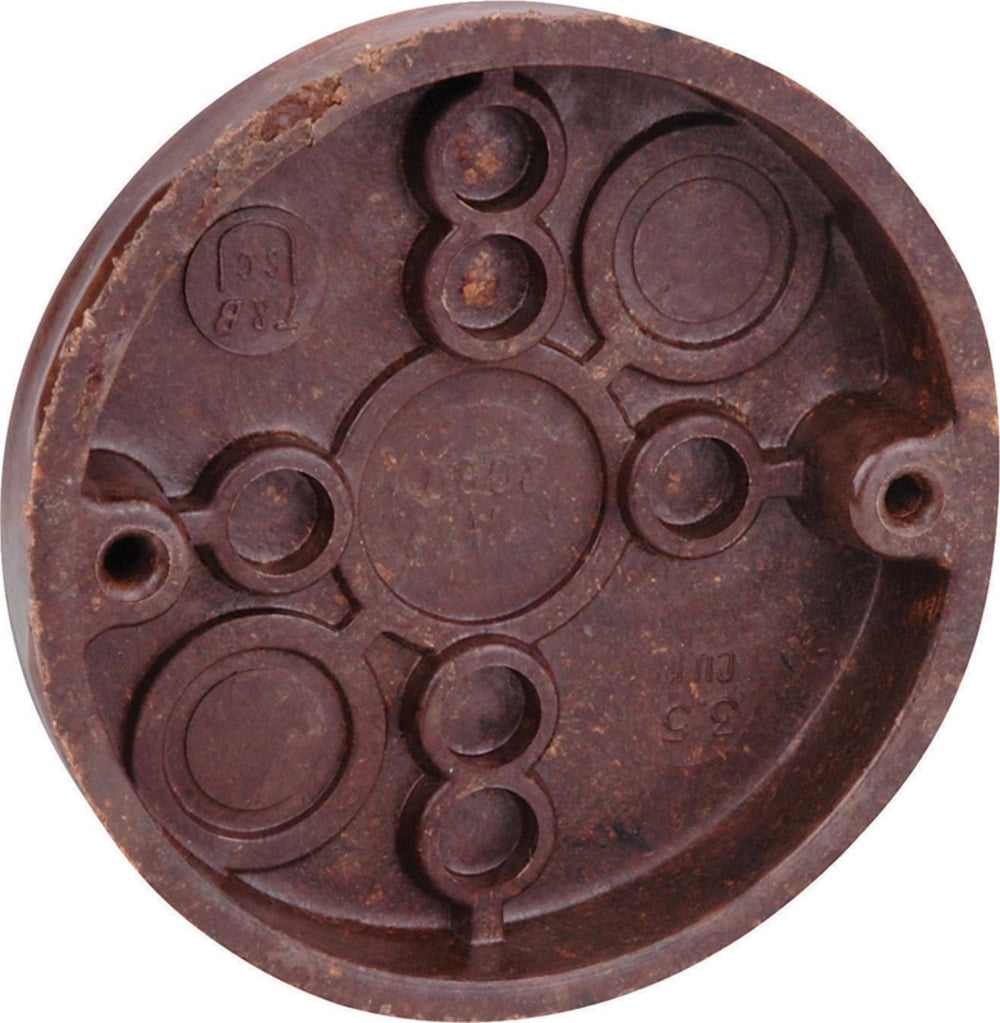 Carlon 3-7/16 in. Round Phenolic 1 gang Electrical Ceiling Box Brown