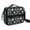 Football and Rugby Black Pattern, variant on Football and Heart Brightblue Pattern Bento School Insulated Lunch Bag Box with Shoulder Strap and Bottle Holder, 11" X 9.5" X 3.5"
