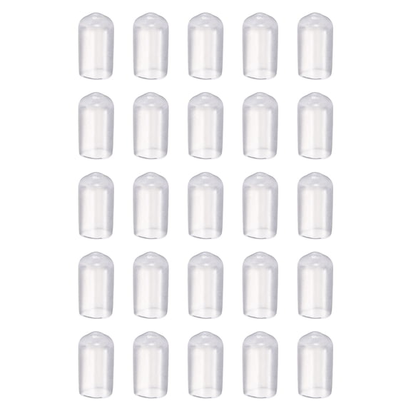 Uxcell 100pcs Round Rubber End Caps 8.5mm ID Bolt Covers Caps Vinyl Rubber Flexible Screw Thread Protectors for Metal Tube Rod Bolts, Translucent