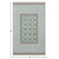 thumbnail image 3 of Casavani Handblock Printed Cotton Kilim Rug 4x7 Area Rug Blue Maroon Bedroom Rug Living Room Kitchen Bathroom Rug, 3 of 6