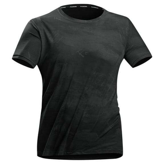 Dpytoraw Ice Silk Quick Drying Absorbing Breathable Sports Sweat Wicking Fitness Men Casual Loose Comfortable Trendy Round Neck Short Sleeved T Shirt Oversized T-Shirts Men Black L