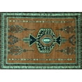 thumbnail image 1 of Ahgly Company Machine Washable Indoor Rectangle Persian Turquoise Blue Traditional Area Rugs, 2' x 4', 1 of 4