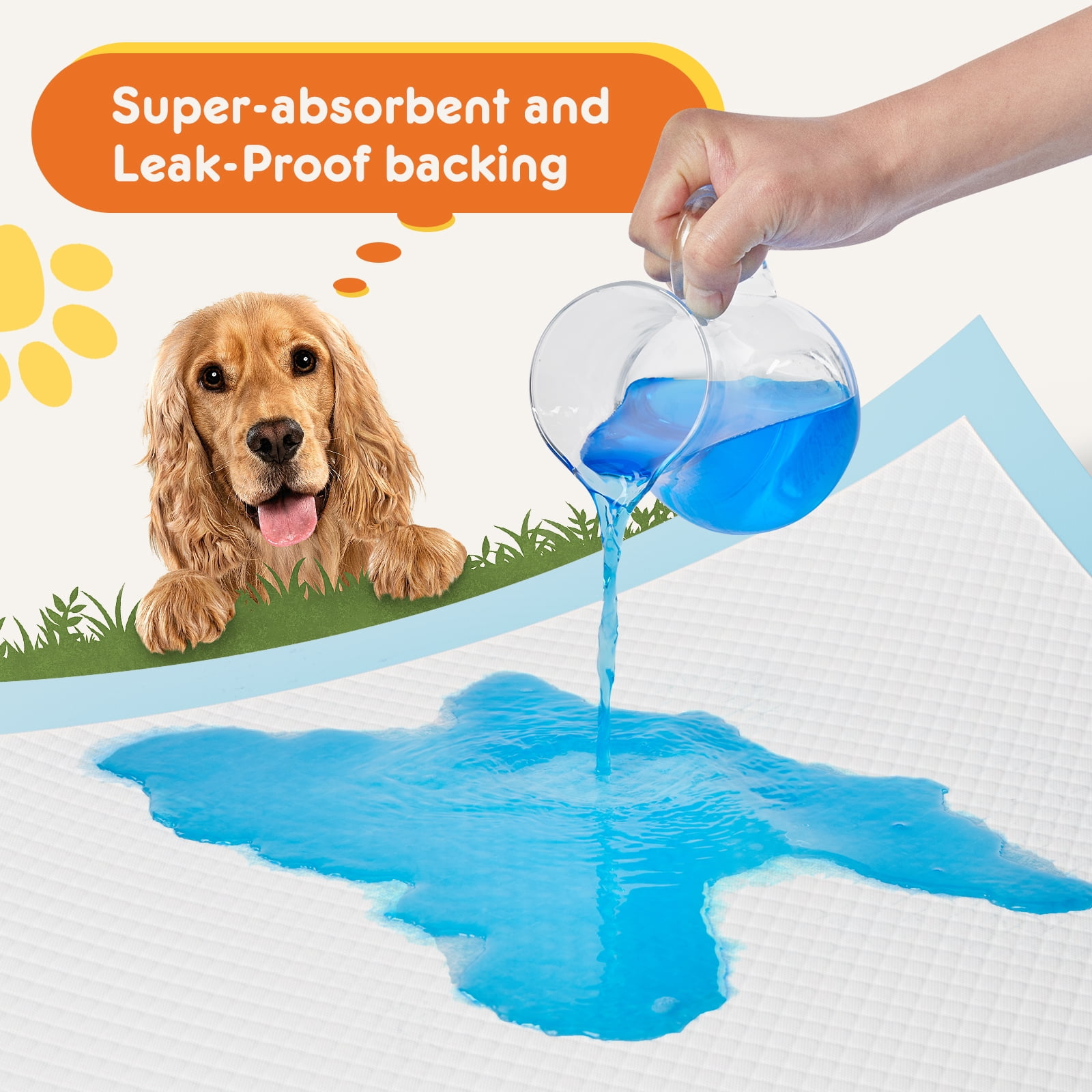 JOINSUN Dog Pee Pads 22"x22", 150 Count Training Puppy Pee Pads Super Absorbent Leak-Proof, Disposable Pet Piddle Pad and Potty Pads for Dogs