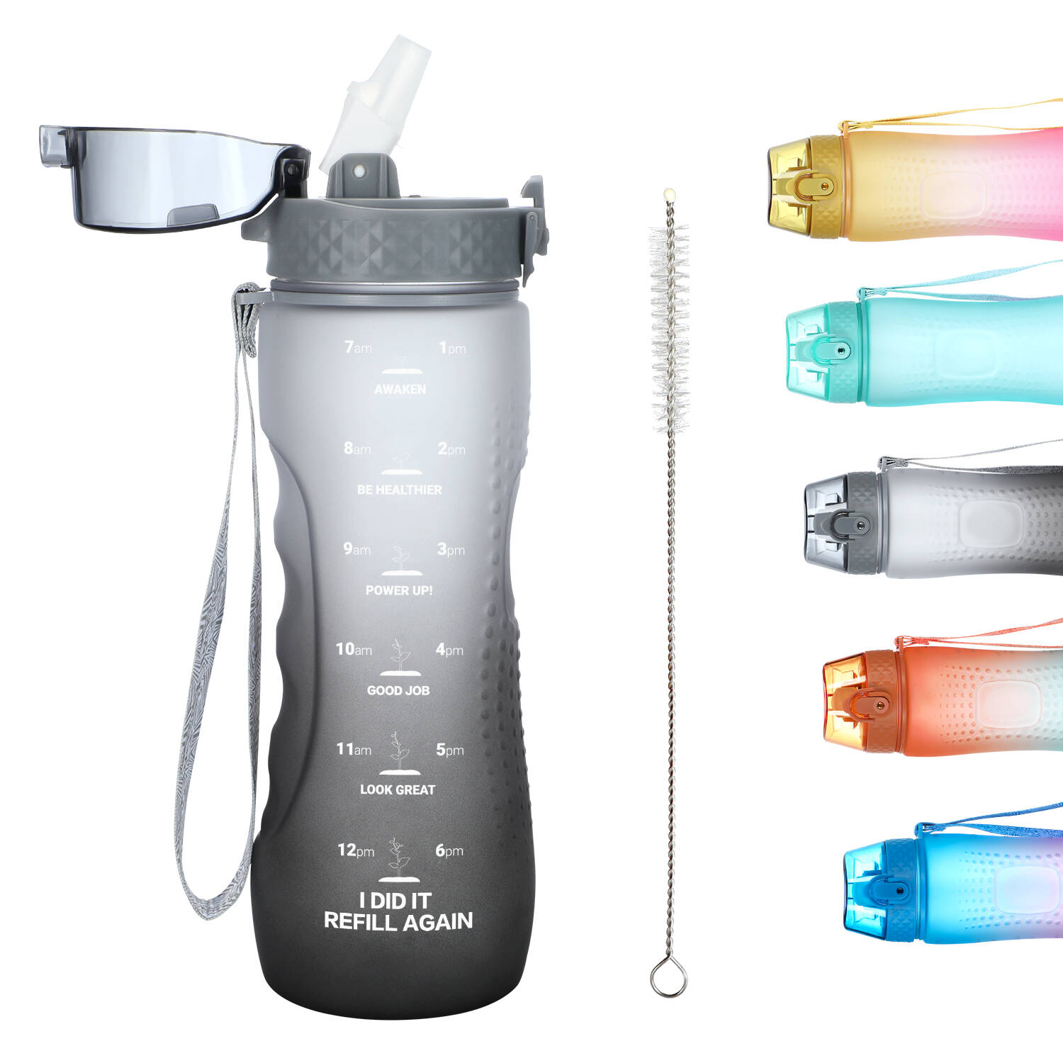 Large Capacity Sports Drinking Water Bottle Jug with Handle, Leak Proof