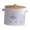 thumbnail image 1 of Kitchen Vegetable Storage Tin Metal Potato Onion Garlic Storage Bin for Home White Large, 1 of 8