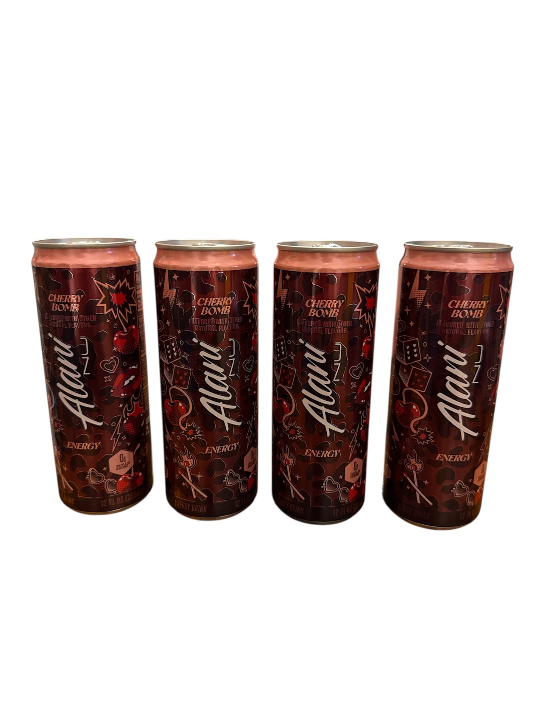 ALANI NU CHERRY BOMB, ENERGY DRINK, SUGAR FREE, LOW CALORIE, 12 fl oz. CANS, 4 pack