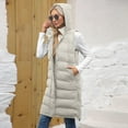 thumbnail image 6 of Posijego Women's Long Puffer Vests Hooded Winter Warm Sleeveless Outerwear Vest with Pockets Plus Size, 6 of 9