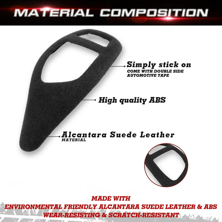 Xotic Tech Black Interior Alcantara Suede Leather ABS Gear Shift Knob Cover Trim Compatible with BMW 1 2 3 4 Series F22 F30 F33 F34 F20