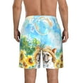 thumbnail image 3 of KLL French Bulldog Sunflowers Bubbles Men's Casual Summer Beach Shorts Hawaiian Shorts with Pockets-XX-Large, 3 of 5