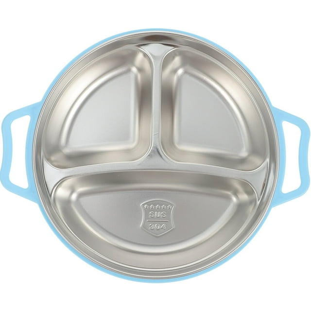 Assiette Alimentaire en Acier Inoxydable Plateau Alimentaire pour la Maison Assiette Compartimentée pour Enfants Assiette de Service pour la Maison