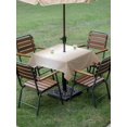thumbnail image 4 of Outdoor Tablecloth with Umbrella Hole and Zipper, Beige White Ombre Waterproof Patio Tablecloth for Dining 60''x60'', Modern Gradient Abstract Art Wipeable Table Cover for Picnic BBQ Party Patio, 4 of 9