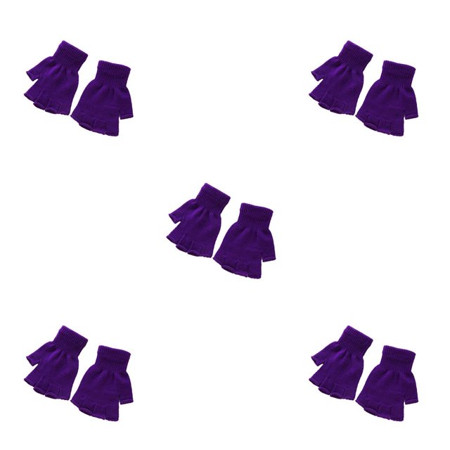 Minnieouse 1 par de guantes sin dedos con estilo, calentador de medio dedo para hombres y mujeres, accesorio de ropa, calentadores de dedos, cubiertas de Violeta 5piezas Minnieouse CBP219516