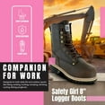 thumbnail image 4 of Safety Girl Women's Logger Boots - 11M | Construction Boots for Women with Steel Toe, Water-Resistant Full-Grain Leather, Cushioned Insole, Goodyear Welt Outsole | 8" Logger Work Boots - Dark Brown, 4 of 7