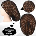 thumbnail image 2 of 6 piezas de redecilla para el cabello para mujer, malla para dormir, tejido de rayón suave, redecilla de ganchillo, accesorio para cubrir el cabello con rizos largos y cortos (negro), 2 of 5