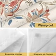 thumbnail image 4 of No Hook Shower Curtain with Snap in Liner, Boho Flower Blue Leaves on Retro Waterproof Bath Curtain Double Layers with See Through Top Window, Watercolor Floral Hotel Shower Curtains 72x84in, 4 of 9