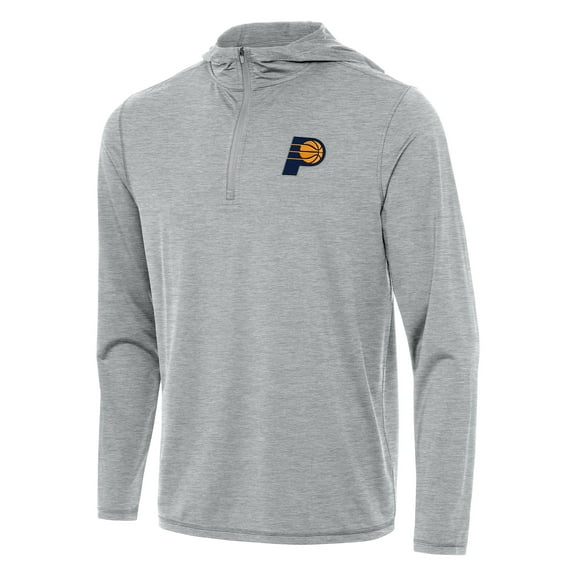 Men's Antigua Heather Gray Indiana Pacers Tidy Quarter-Zip Hoodie