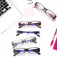 thumbnail image 3 of Gafas de lectura for mujer, 5 uds., marco rectangular estrecho y delicado, lectores de computadora con luz azul con bisagra de resorte, conjunto de valor, 3 of 4