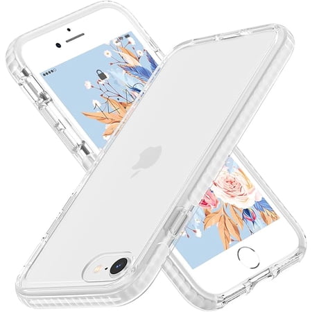 MATEPROX iPhone Se 2022 Case,iPhone SE 2020 Case, iPhone 8 Case iPhone 7 Case Clear Shield Heavy Duty Anti-Yellow Anti-Scratch Shockproof Cover Compatible with iPhone 7/8/SE (White)