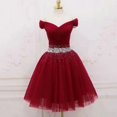 thumbnail image 2 of ANGELSBRIDEP azul real rojo vestidos De fiesta rebordear corto Mini una línea tul graduación vestidos De fiesta De cumpleaños Vestido De fiesta, 2 of 5