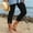 Black women capri pants summer a1, variant on Women Capri Pants Summer Casual Loose High Waisted Cropped Pants Elastic Waist Button Solid Basic Vacation Beach Trousers Fashion Beachwear, Black L