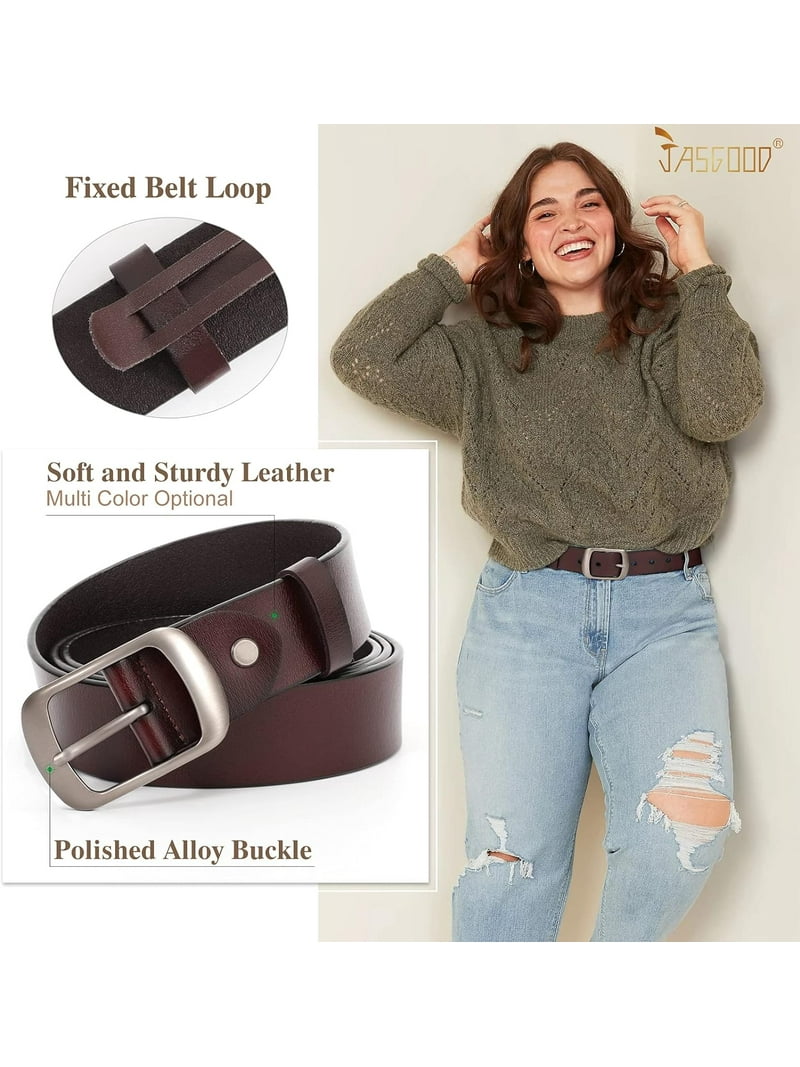 Plus Size Women Leather Belt Black Casual Waist Belt for  display picture 3