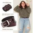 thumbnail image 2 of Plus Size Women Leather Belt Black Casual Waist Belt for Jeans Pants with Metal Pin Buckle, 2 of 6