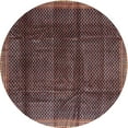 thumbnail image 1 of Ahgly Company Indoor Round Contemporary Dark Almond Brown Abstract Area Rugs, 3' Round, 1 of 6