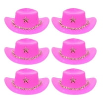 WEUVEB 6Pcs Mini Hats for Crafts Dollhouse Accessories Western Style Decor Tiny Rosy Hats