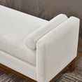 thumbnail image 4 of GZXS 51" Upholstered Boucle Bench with 2 Pillows, Modern Bedroom/Entryway Seating with Rubber Wood Frame, Easy Assembly (Ivory), 4 of 7