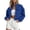Blue, variant on Utility Jackets for Women Oversized Full Zip Cropped Cargo Outerwear Coat Trendy Casual Y2k Streetwear (S, Brown)