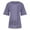 Purple, variant on LOVZFMLL Women's Summer Tops Ladies Fashion Solid Color Flower Print Short Sleeve Cotton Linen Shirt Women Casual Loose Top