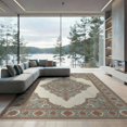 thumbnail image 2 of ODIKA 8'x10' Washable Area Rug Non-Shedding, Easy Care, Vintage Oushak Border Cream Farmhouse Bohemian Medium Boho Large Refined for King Size Bedroom Under Bed, Master Suite, 2 of 7