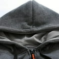 thumbnail image 4 of XIAONU Mens Hoodies Zippered Front Drawstring Hooded Sweatshirt With Pockets Fleece Warm Solid Color Hoodie Jacket, 4 of 7