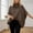 Brown-01, variant on Womens Sweaters Solid Color Turtleneck Long Sleeve Cape Shawl Style Knit Outerwear Loose Warm Elegant Fashion Top Green One Size