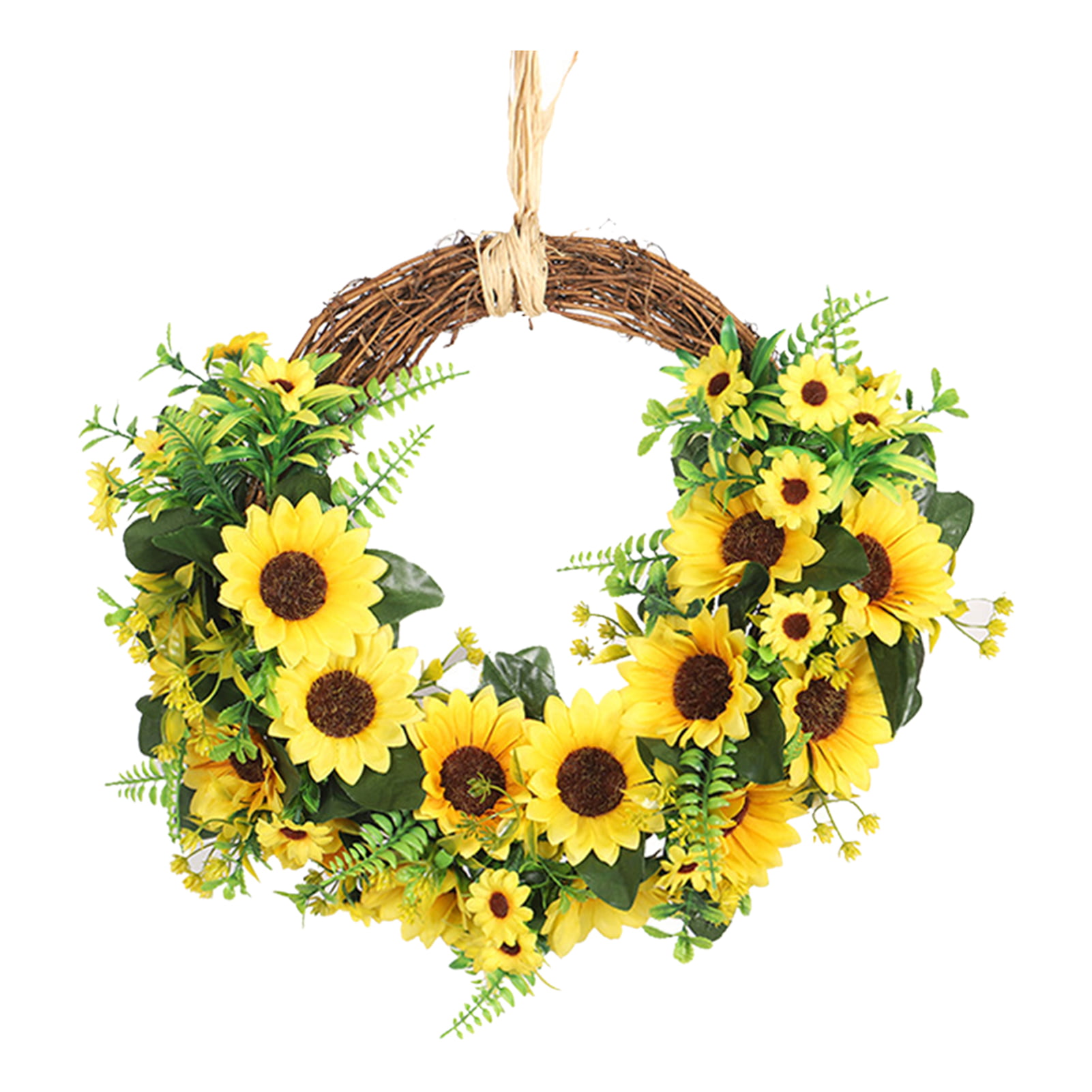 Details about   new 60CM large sunflower silk flower wall hanging wreath home wedding decoration 