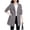 Gray, variant on Women's Hooded Drawstring Waist Trench Coat Elastic Cuffs Long Sleeve Flap Pocket Mid Length Windproof Outerwear