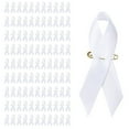 thumbnail image 5 of Hearth & Gear 100pcs Cancer Awareness Brooch Lapel Pins White Ribbon Lapel Pins White Ribbon Brooch Prevention Micro Badge Clothing Clutch Back Locking Pin Backs Pin Backings Locking Initial Brooch, 5 of 5