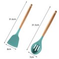 thumbnail image 2 of Utensilios de cocina de silicona antiadherentes con mango de madera Juego de utensilios de cocina para utensilios de cocina antiadherentes, 2 of 5