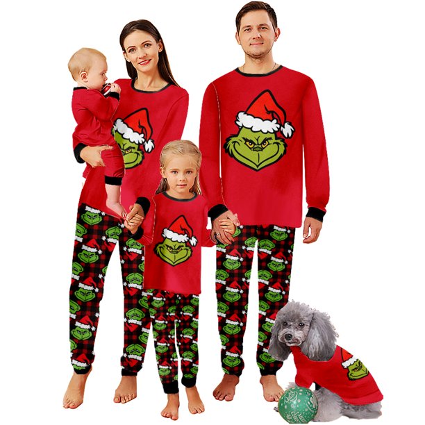 Grinch Family Matching Christmas Pajamas Set Adult And Kids Xmas ...